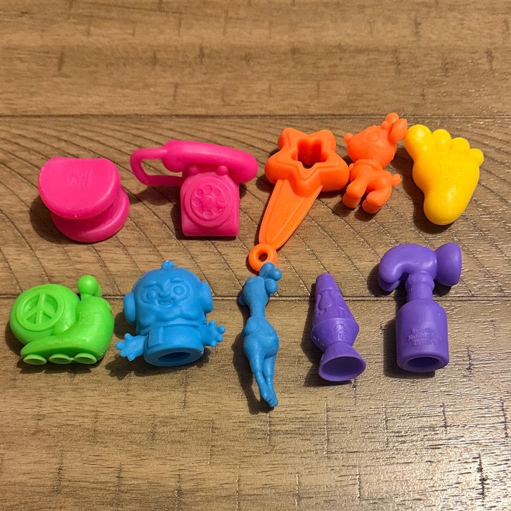 Vibrant set of shaped Needoh brand squishy characters.